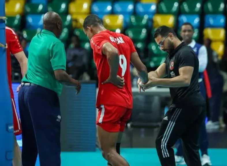 رجال طائرة الأهلي| تفاصيل إصابة محمد عسران ببطولة إفريقيا