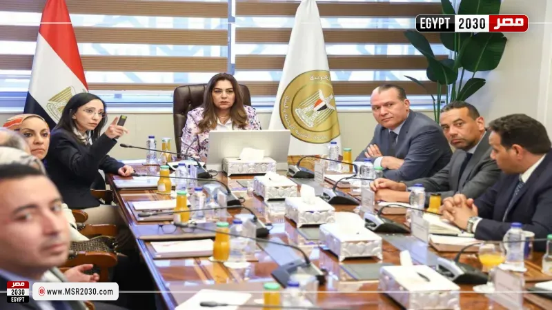 جانب من اجتماع وزيرة البيئة ومحافظ البحيرة