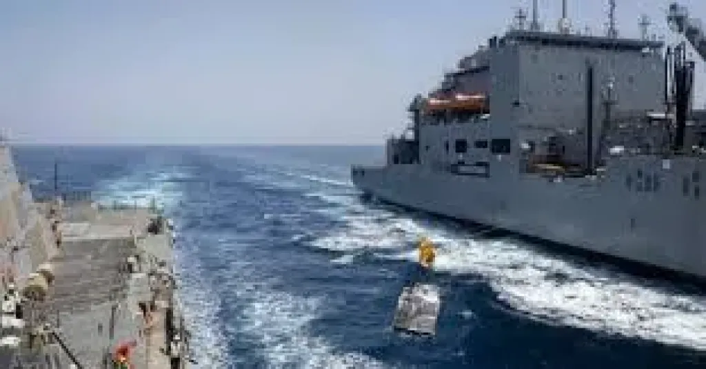 حريق في  ميناء صقر الإماراتي
