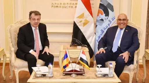 رئيس العربية للتصنيع يبحث مع سفير جمهورية أرمينيا بالقاهرة فتح آفاق جديدة من التعاون والشراكة والاستثمار