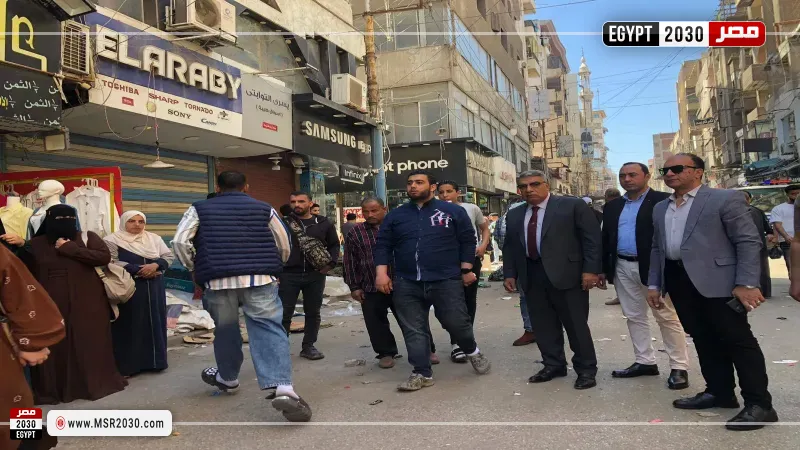محافظ الدقهلية يشهد حملة لرفع الإشغالات