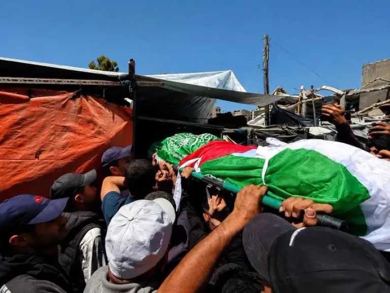 تشييع عز الدين الحداد في غزة بعد مقتله بغارة إسرائيلية