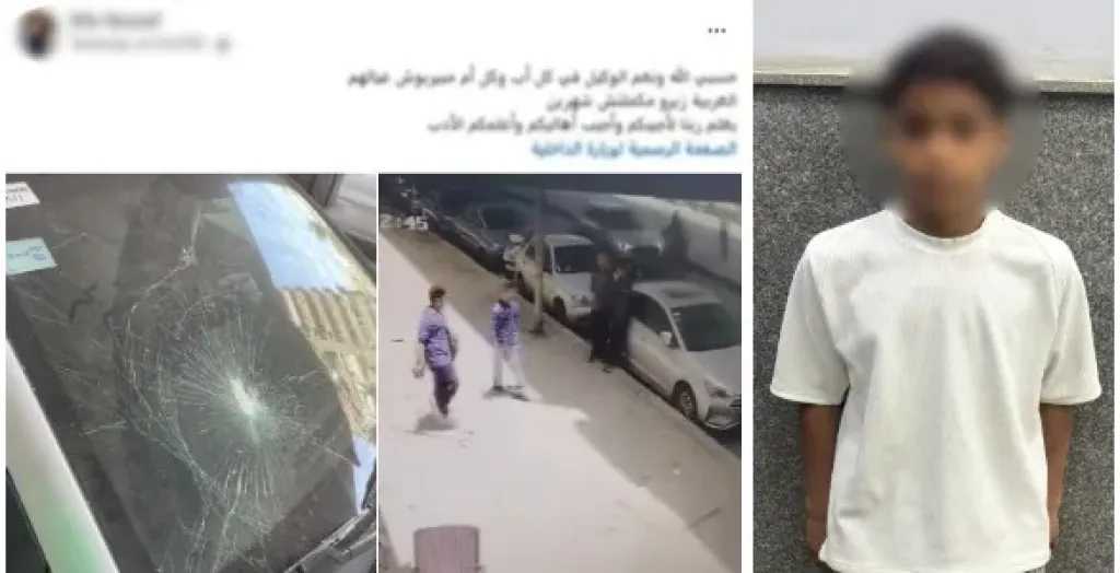 الداخلية تكشف ملابسات فيديو إتلاف زجاج سيارة بالزيتون.. وضبط طفل مرتكب الواقعة