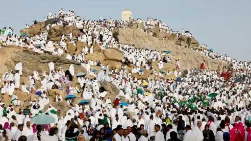 حجاج بيت الله الحرام يتوافدون إلى عرفات لأداء ركن الحج الأعظم