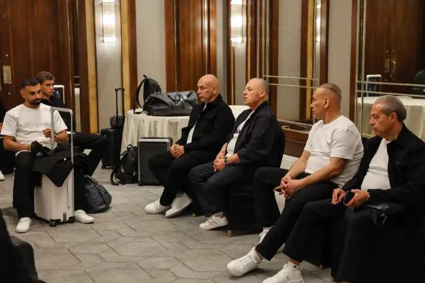 هاني أبو ريدة يودع بعثة منتخب مصر قبل السفر لخوض منافسات كأس العالم