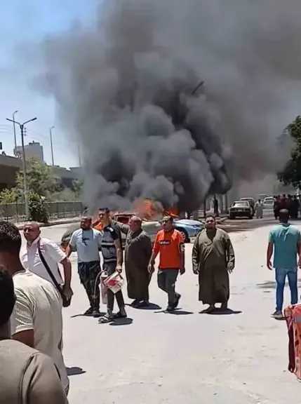 حريق مفاجئ يلتهم سيارتين في حي شمال المنيا.. دون خسائر بشرية