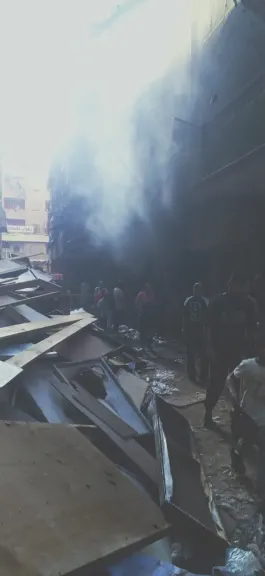 حريق شركة دعاية وإعلان