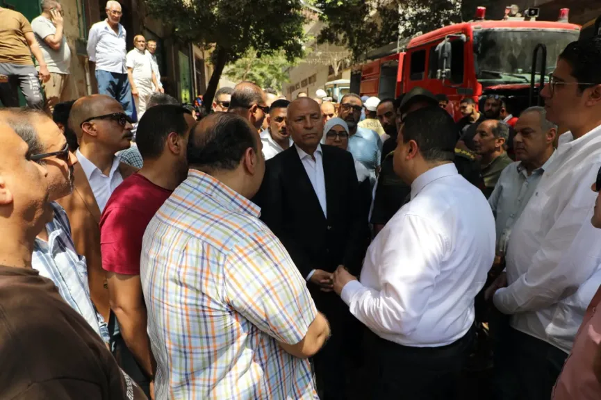 محافظ القاهرة يتفقد محيط عقار منشأة ناصر المنهار