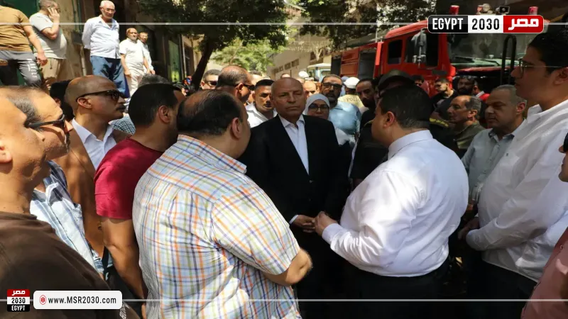 محافظ القاهرة يتفقد محيط عقار منشأة ناصر المنهار