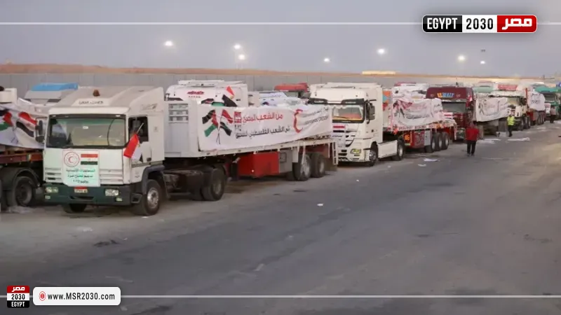 مساعدات مصرية لغزة
