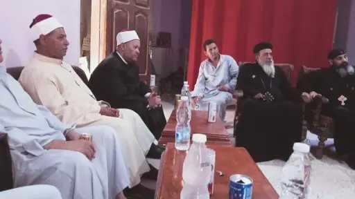 وفد من أوقاف المنيا للاطمئنان على كنيسة الملاك ميخائيل بحلوة عقب حريق
