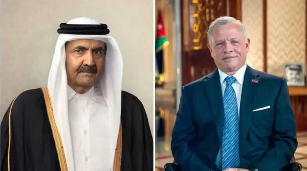 ملك الأردن يعزي أمير دولة قطر بوفاة والده