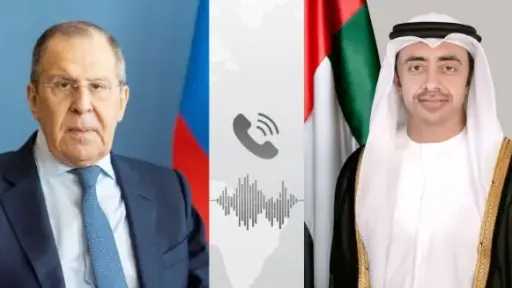 وزيرا خارجية الإمارات وروسيا يبحثان هاتفيًّا الاوضاع في... وزيرا خارجية الإمارات وروسيا يبحثان هاتفيًّا الاوضاع في الشرق الأوسط