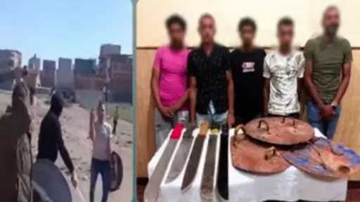 الداخلية تضبط 5 أشخاص ظهروا في فيديو بحوزتهم... الداخلية تضبط 5 أشخاص ظهروا في فيديو بحوزتهم أسلحة بيضاء بالإسكندرية