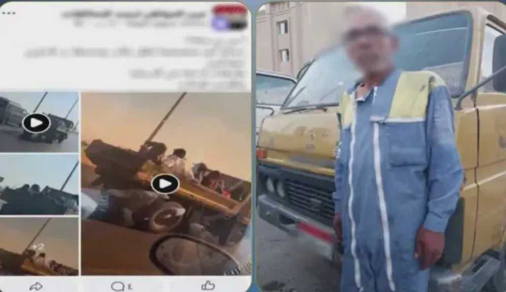 ضبط سائق نقل بالقاهرة سمح لأشخاص بالجلوس في صندوق السيارة أثناء السير