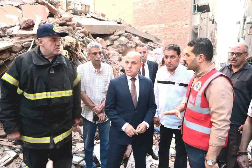 محافظ الغربية يتابع مستجدات حادث انهيار عقار بزفتى