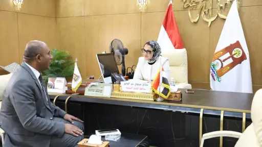 محافظ الوادي الجديد تلتقي مدير مديرية الشئون الصحية في أول يوم عمل له بالمحافظة