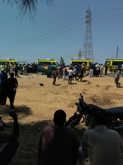 حادث  تصادم سيارتي نقل بالإسماعيلية