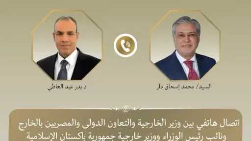 مصر وباكستان تبحثان خفض التصعيد وتعزيز التعاون الأمني... مصر وباكستان تبحثان خفض التصعيد وتعزيز التعاون الأمني والدفاعي