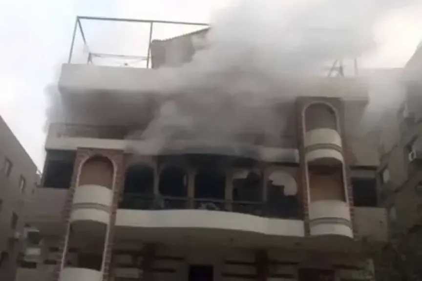 حريق يلتهم محتويات شقة سكنية في حدائق القبة
