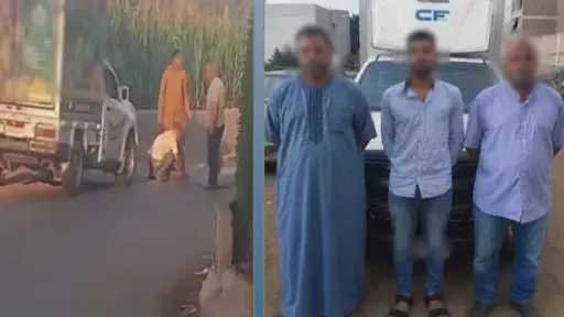 ضبط قائد سيارة نقل ومرافقيه بعد إتلاف مطب... ضبط قائد سيارة نقل ومرافقيه بعد إتلاف مطب شوكي بالمنوفية للسير عكس الاتجاه