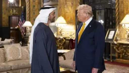 ترامب ومحمد بن زايد يبحثان توترات الشرق الأوسط... ترامب ومحمد بن زايد يبحثان توترات الشرق الأوسط والجهود بشأنها