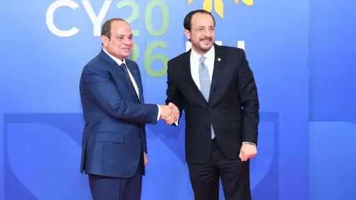 الرئيس السيسي يبحث مع نظيره القبرصي تطورات القضايا... الرئيس السيسي يبحث مع نظيره القبرصي تطورات القضايا الإقليمية والدولية