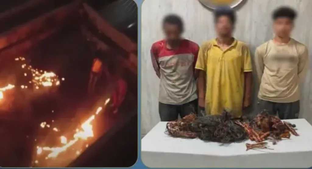إشعال النار في كابلات الكهرباء لاستخراج النحاس.. سقوط لصين ومالك مخزن خردة بالجيزة