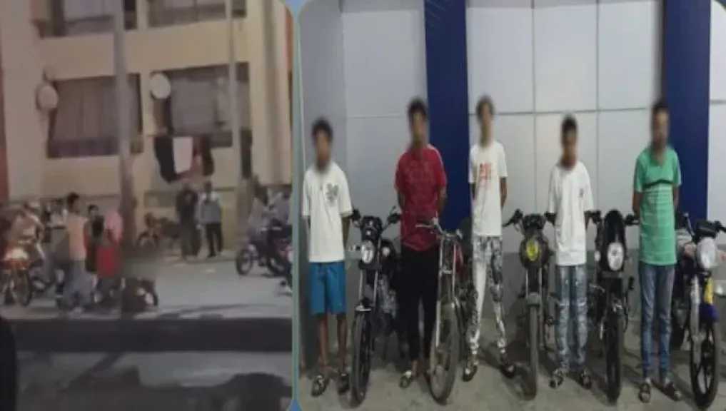 ضبط 5 أشخاص و3 دراجات بدون لوحات بعد تجمعهم وإحداث ضوضاء في الأسمرات