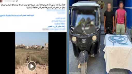 ضبط عامل خردة وسائق توك توك لسرقة سلك كهرباء من محطة البحوث الزراعية بمريوط