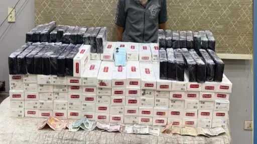 ضبط 2000 عبوة سجائر مهربة ومجهولة المصدر بحوزة شخص في بدر