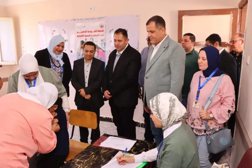 محافظ دمياط يدشن الحملة القومية للتطعيم ضد مرضي الحصبة والحصبة الألمانية